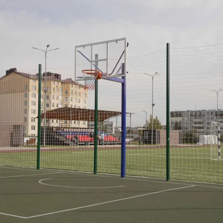 Баскетбольная стойка уличная одноопорная для игрового щита 1050х1800 мм вынос 1200 мм ZAVODSPORTA за 39&nbsp;600 ₽ купить в Калуге